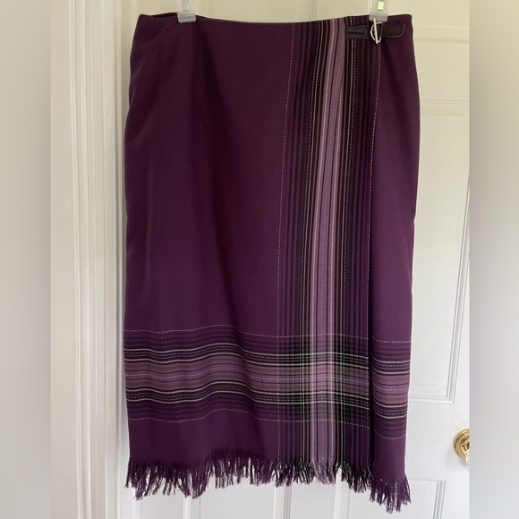 Sag Harbor petite faux wrap skirt in plum 16P - Picture 1 of 8